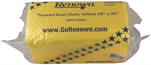 Renown REN03110 DUST CLOTH TREATED 24X24 IN. YELLOW - pack of 50