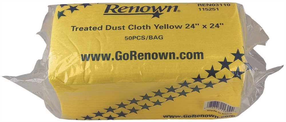 Renown REN03110 DUST CLOTH TREATED 24X24 IN. YELLOW - pack of 50
