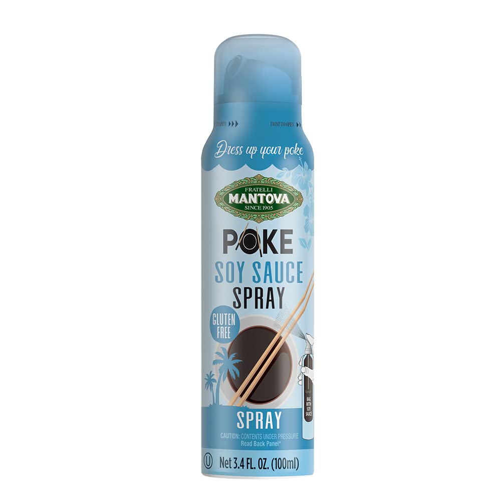Mantova Poke Soy Sauce Spray, 3.4 fl. oz. (Pack of 2), 100% Pure, All-Natural Soy Sauce, Vegan-Friendly, Gluten-Free, Cholesterol-Free, Certified