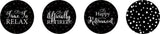 Darling Souvenir 190 Pcs New Beginnings Black Chocolate Drop Stickers - Mini Candy Wrappers for Retirement Party, Office Send-Off, and Career