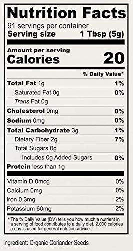 Anthony's Organic Coriander Seeds, 1 lb, Gluten Free, Non GMO, Non Irradiated, Keto Friendly