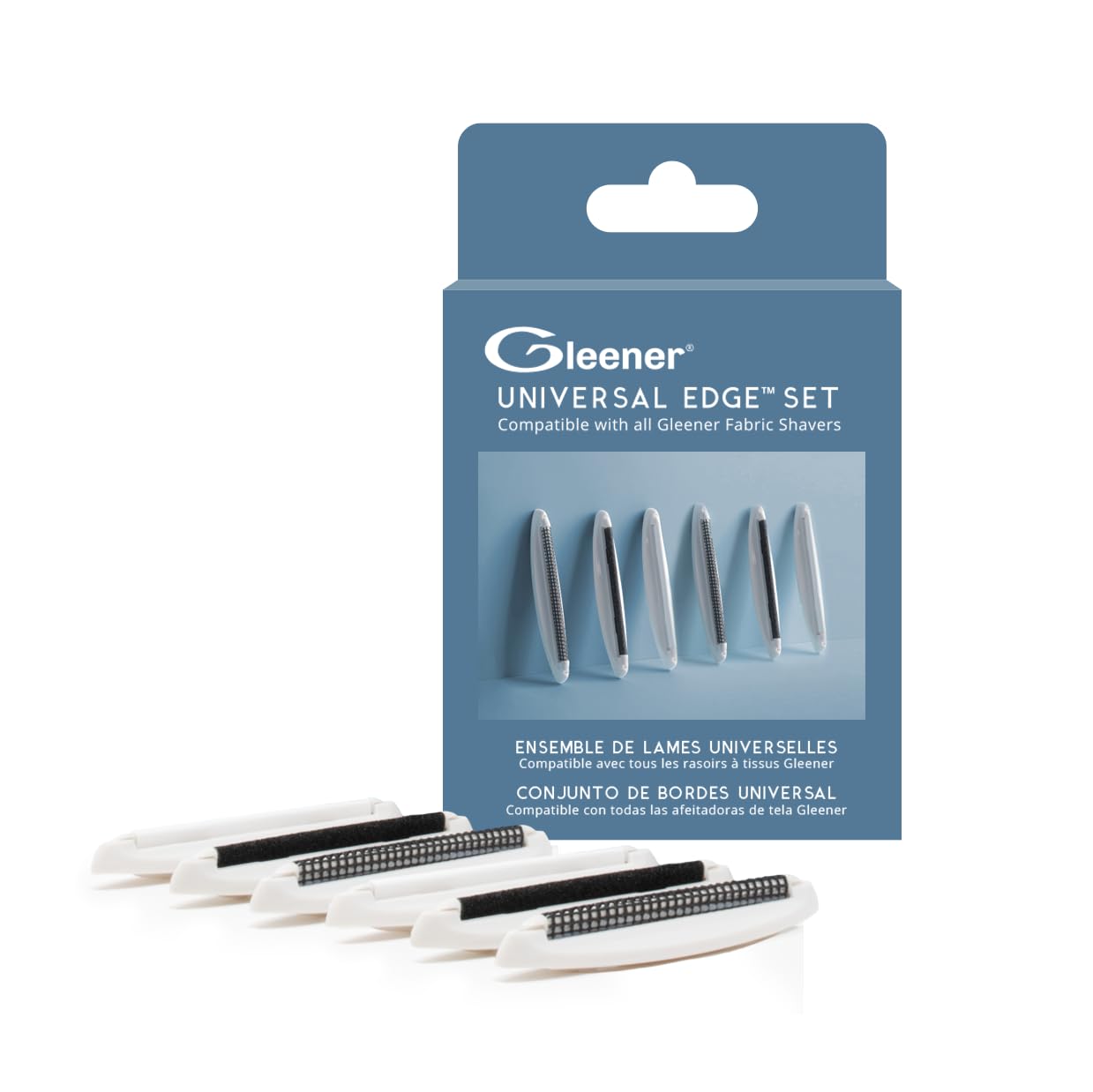 GLEENER Universal Replacement Edge Set for All Gleener Fabric Shavers (Variety Pack Edges 1, 2 & 3) | 6 Pack