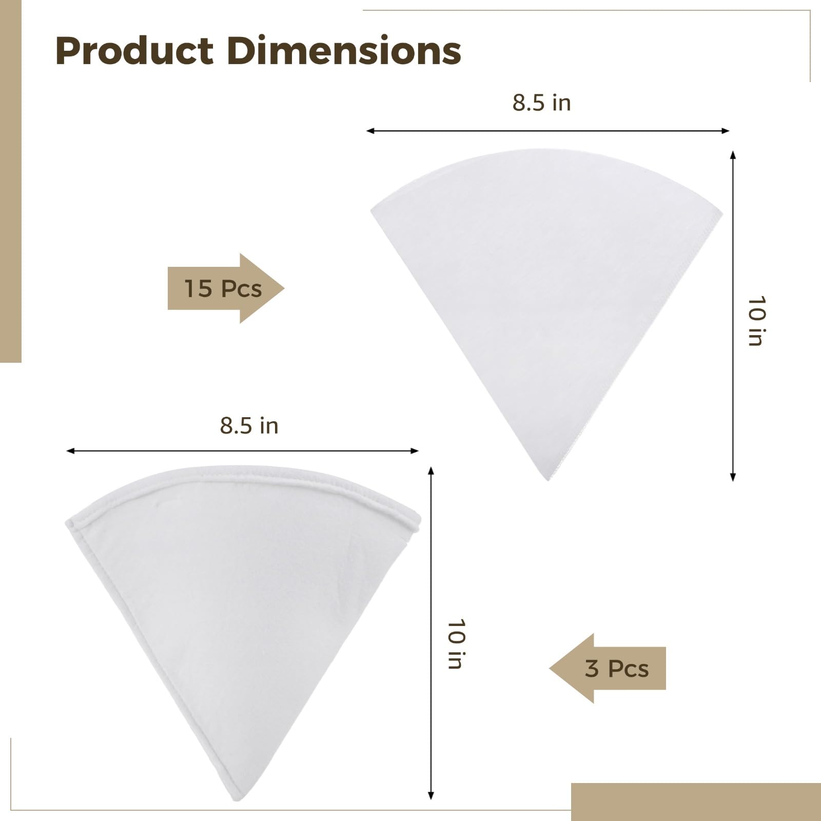 18 PCS Maple Syrup Filters Set, 3 Pcs Heavy Duty Boiling Filters & 15 Pcs Thin Non-Woven Fabric Pre Filter, Deep Cone-Shaped Strainers for Syrup, Oil