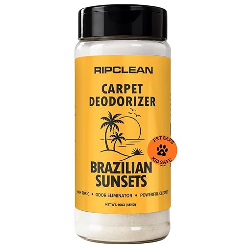 Ripclean Carpet Deodorizer & Freshener Cleaning Powder, Odor Eliminator for Strong Odors & Homes w/Pets, Safe around Kids & Pets, Use on Carpet, Rugs