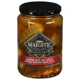 Mt Olive, Majestic Picklery Premium Medium Heat Hot Sauce Savory Kosher Baby Dills Pickles, 24 Ounce
