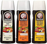Bull-Dog Sauce, 10.1 Fl Oz Each, Assort 3 kinds (Tonkatsu, Worcestershire, Semi-Sweeet) (Assorted (Pack of 3))
