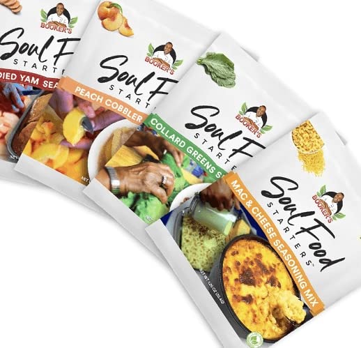 Soul Food Starters Sampler - Peach Cobbler, Yams, Collard Greens, Mac & Cheese Mixes