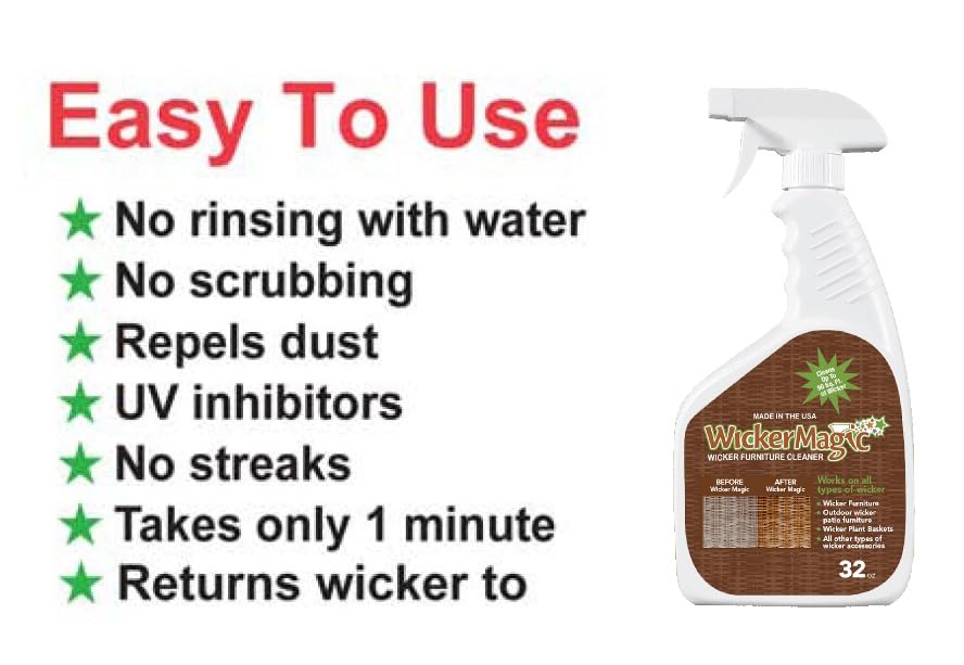 Screen Magic Wicker Magic Cleaner - Streak Free, Non-Toxic Wicker Cleaner - 1 Gallon