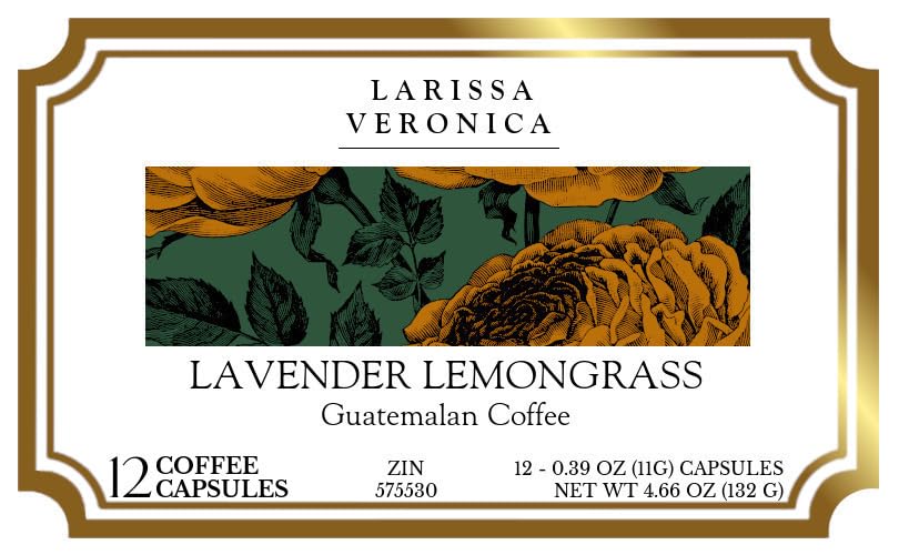 Lavender Lemongrass Guatemalan Coffee (Single Serve K-Cup Pods) (Gourmet, Naturally Flavored, Whole Coffee Beans) (12 pods, ZIN: 575530)