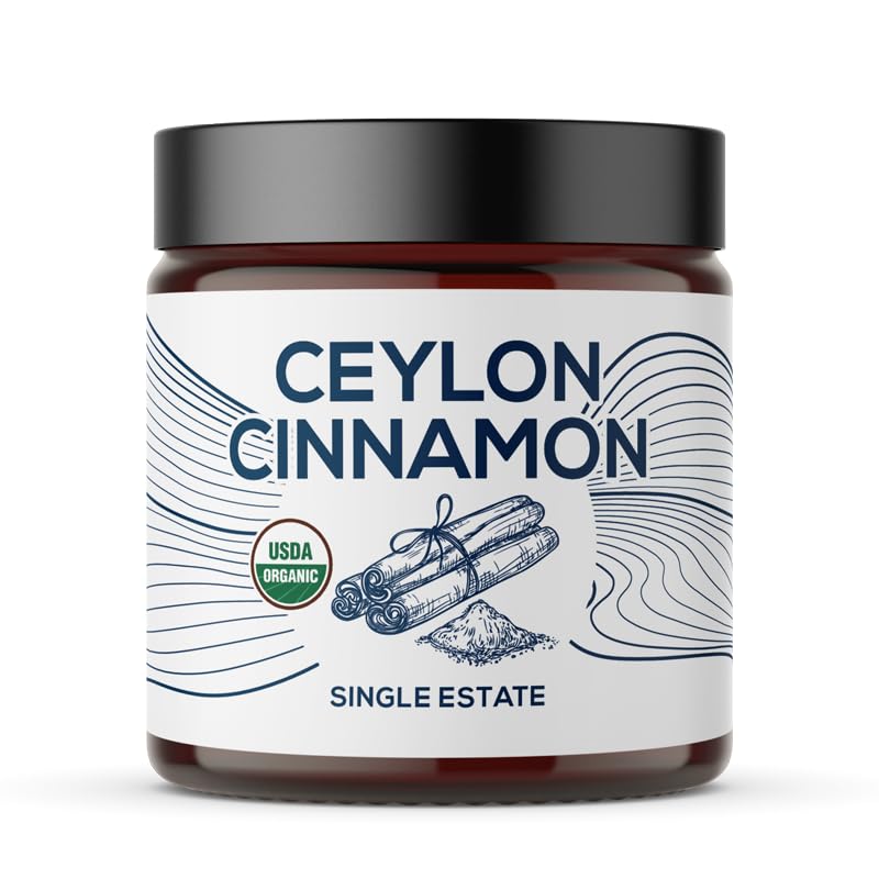 One Farm by WAAYB Organic Ceylon Cinnamon, Single Estate, Freshly Ground Premium Sri Lanka Cinnamon, Non-GMO, Fair-Trade & Gluten Free in Resealable