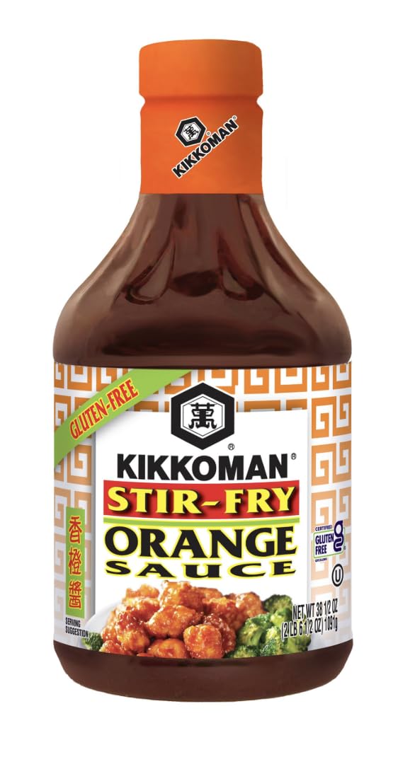 Kikkoman Gluten-Free Orange Sauce 38.5 oz | Gluten-Free Sweet & Tangy Stir-Fry Sauce with Real Orange Juice | Ideal for Chicken, Veggies