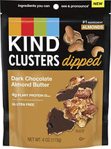 KIND Snack Clusters Dipped, Dark Chocolate Almond Butter, Gluten Free, 4g Protein, 4 Ounce , 8Count
