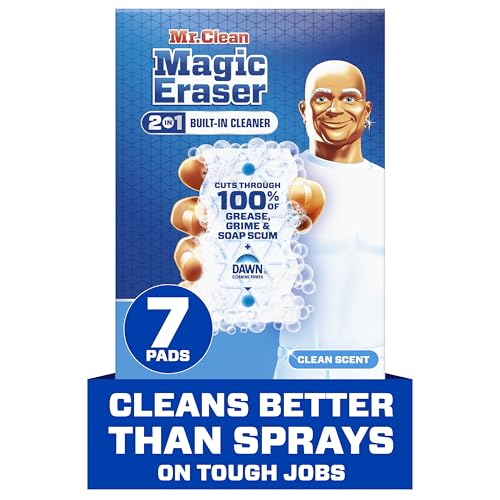 Mr. Clean Magic Eraser Foaming Sponge, All Purpose, Dawn Cleaning Power, Wall Cleaner, Sneaker Cleaner, Oven Cleaner, Kitchen, Bathroom, Shower