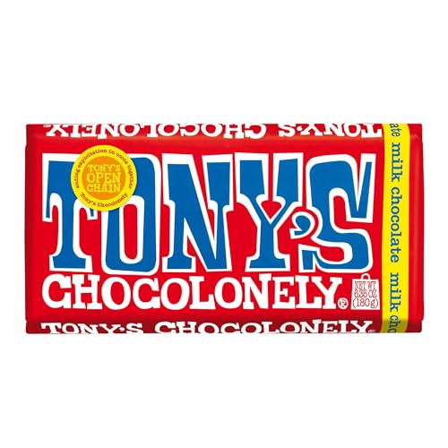 Tony’s Chocolonely Belgian Milk Chocolate Candy Bar, Pure Chocolate Bar for Snacks, Party Favors, Gifts, or Gift Basket, 32% Cacao, Made From Quality