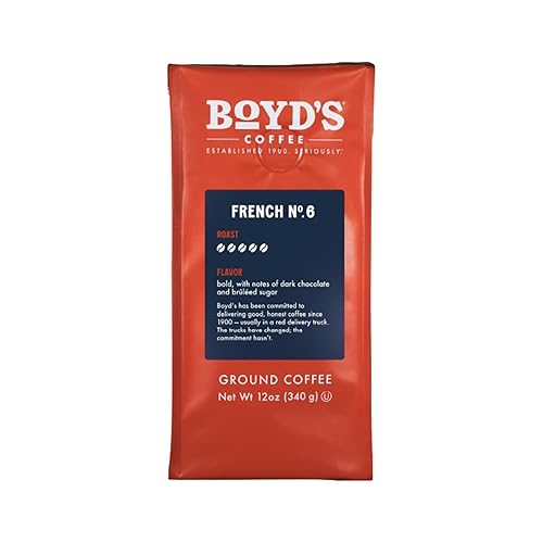 Boyd's Coffee French No. 6 Coffee -Ground Dark Roast- Blended from 100% Arabica - Rich & Full-Flavored - 12 oz.