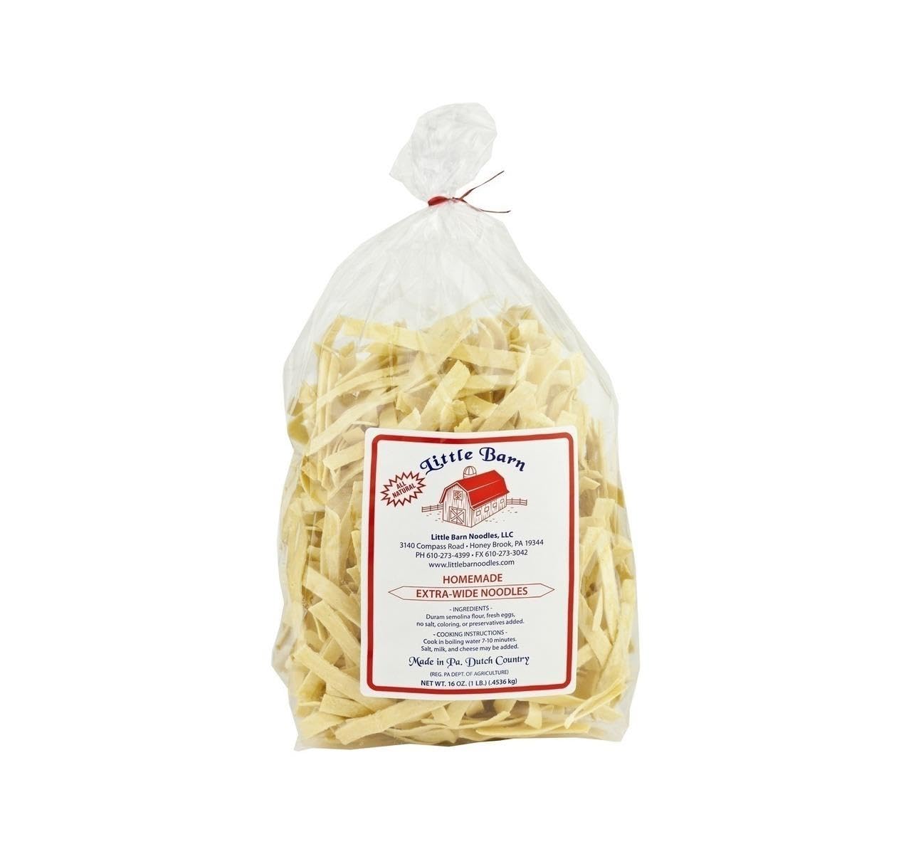 AmishTastes Little Barn PA Dutch Homemade Extra-Wide Noodles, 16 Oz. (Case of 12)