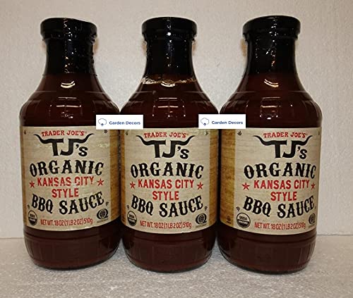 Trader Joe’s TJ’s Organic Kansas City Style BBQ Sauce 18oz 510g (Three Bottles)