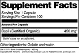 Basil (Certified Organic) - 450 mg (100 Capsules, ZIN: 517570) - 3 Pack