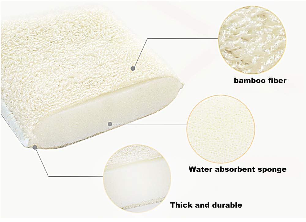 UKEENOR Natural Bamboo Sponges Kitchen Cleaning Sponges Dish Sponges Reusable Dish Washing Sponges Super Absorbent 6 Packs