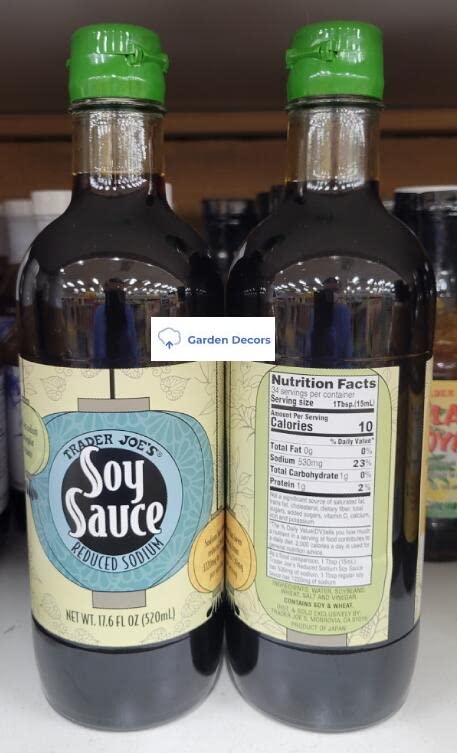 Trader Joe’s Soy Sauce Reduced Sodium 17.6fl oz 520ml (Two Bottles)