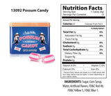 Archie McPhee Possum Flavored Hard Candy - 2.5 oz Tin, Individually Wrapped Pink and White Striped Candies, Tastes Like Possum, Novelty Gag Gift