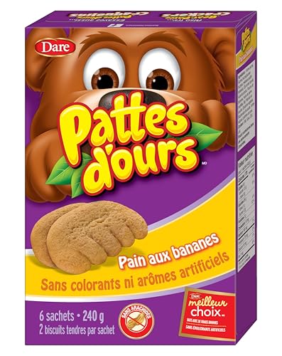 Dare Bear Paws Banana Bread Soft Snack Cookies 240g