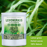 Dried Premium Lemongrass Leaves, Lemon Grass Loose Leaves Tea, Citronella for Thai Food and Herbal Tea, Cut & Sifted, Bulk Spices (4.0 oz)