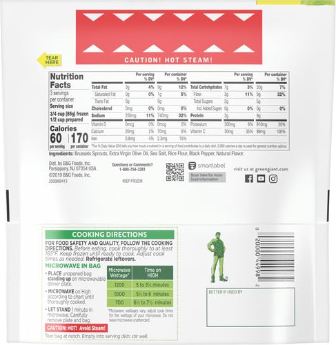 Green Giant Simply Steam, Seasoned Brussel Sprouts with Salt & Pepper, 9 Ounce (Frozen)