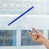 2 Pcs Window Squeegees with No-Slip Handle, Glass Wiper for Kitchen Home Car Bathroom Mirror Shower (2*Blue)