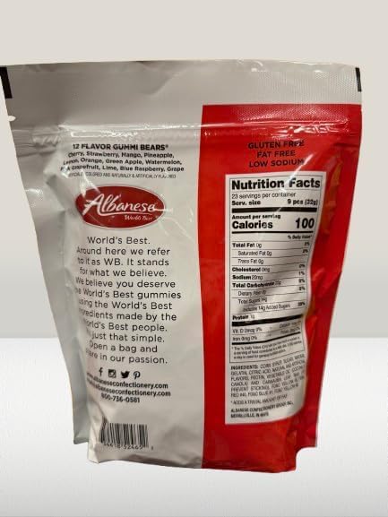 12 Flavor Assorted Gummy Bears, 27 oz Resealable Bag - Soft & Chewy Fruit Flavored Gummies - Gluten Free, Fat Free Candy Mix - Party Snacks, Bulk