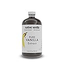 32 oz Pure Vanilla Extract - 100% Real Vanilla Extract - For Cooking, Drinks & Desserts - 100% Vegan, Sugar Free & Kosher - Non-GMO & Gluten-Free