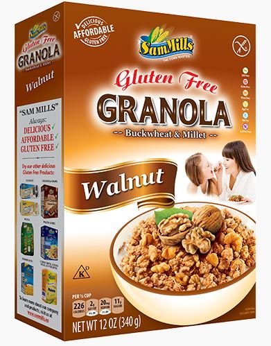 Sam Mills Gluten Free Walnut Granola Buckwheat & Millet, 12 oz