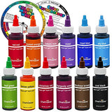12 Food Color U.S. Cake Supply 2.3-Ounce Liqua-Gel Cake Food Coloring Variety Pack with Color Mixing Wheel - Made in the U.S.A.