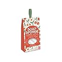 Studio Oh! Be All Smiles Soap Sponge, Cherry Apple Scent - 2-in-1 Body Wash Infused Bath Sponge & Shower Scrubber with Hanging Ribbon, Up to 40