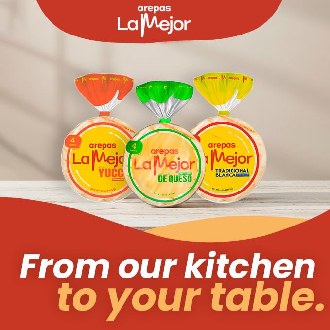 LA MEJOR Variety Pack with Stuffed Cheese, Yucca & Traditional White Arepas (3 Pack) | Authentic Colombian Latin Food Combo | Gluten-Free, Artisanal