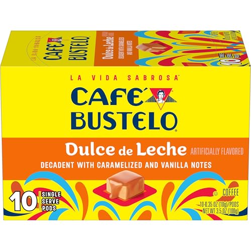 Café Bustelo Dulce de Leche Artificially Flavored, Single Serve Coffee Pods, 10 Count (Pack of 1)