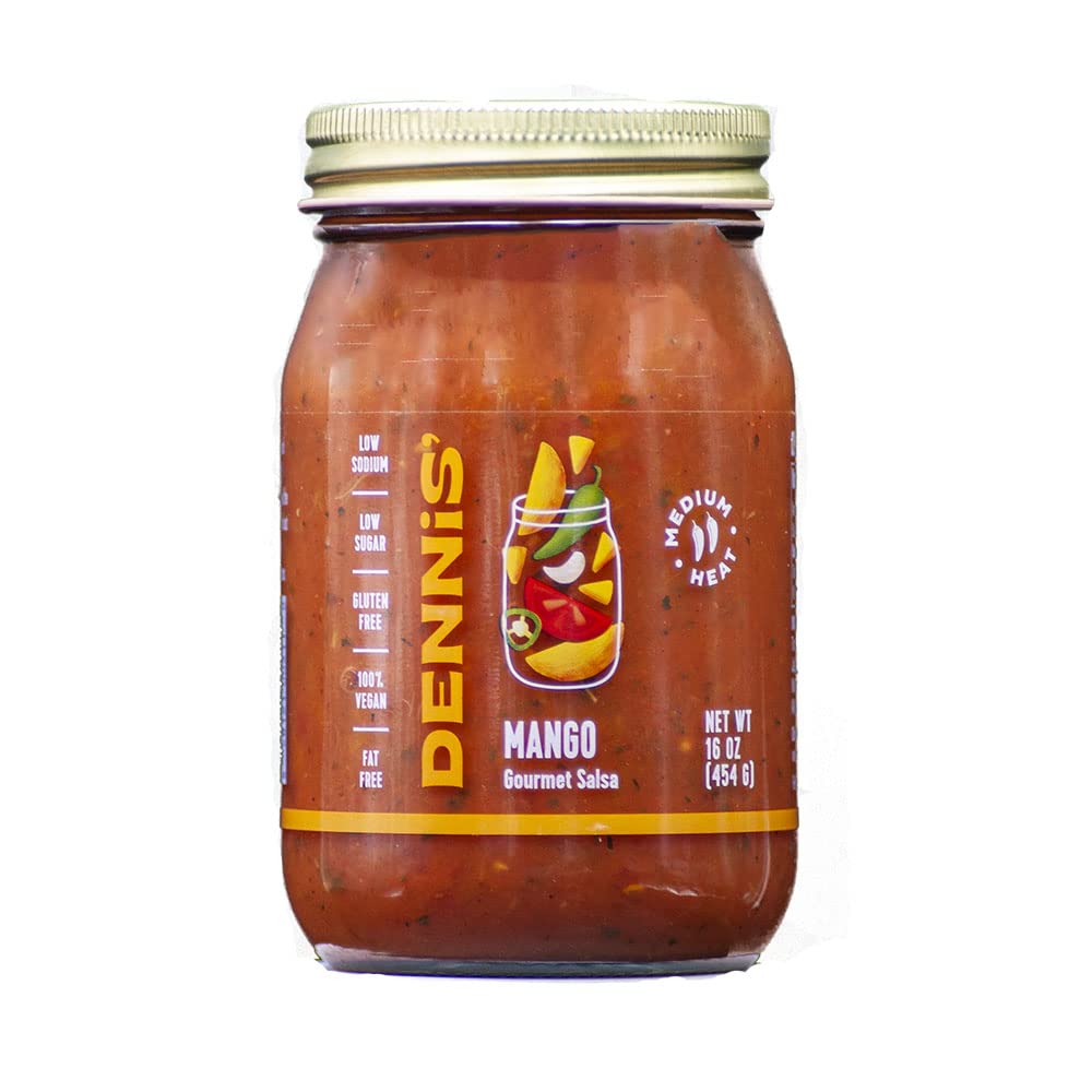 All-Natural Mango Salsa by Dennis’ Gourmet | This fresh, hearty restaurant salsa is low in sugar, calories, carbs, and sodium. Fat and gluten-free