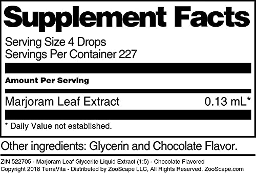 Marjoram Leaf Glycerite Liquid Extract (1:5) - Chocolate Flavored (1 oz, ZIN: 522705) - 3 Pack