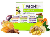 Tipson Organic Matcha Variety Sampler - 6 Flavors (60 Tea Bags), Herbal Tea Infusions - USDA Organic, Non GMO, and Gluten Free