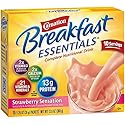 Carnation Breakfast Essentials Strawberry Sensation Flavor 36 Gram Individual Packet Powder, 11001937 - Box of 10