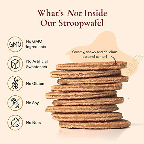 Gluten Free Certified Organic Stroopwafels by Swoffle - Caramel Filled | (12) 1.16oz Wafers | non-GMO, Wheat Free, Kosher, Soy Free, No Dairy, and Nut
