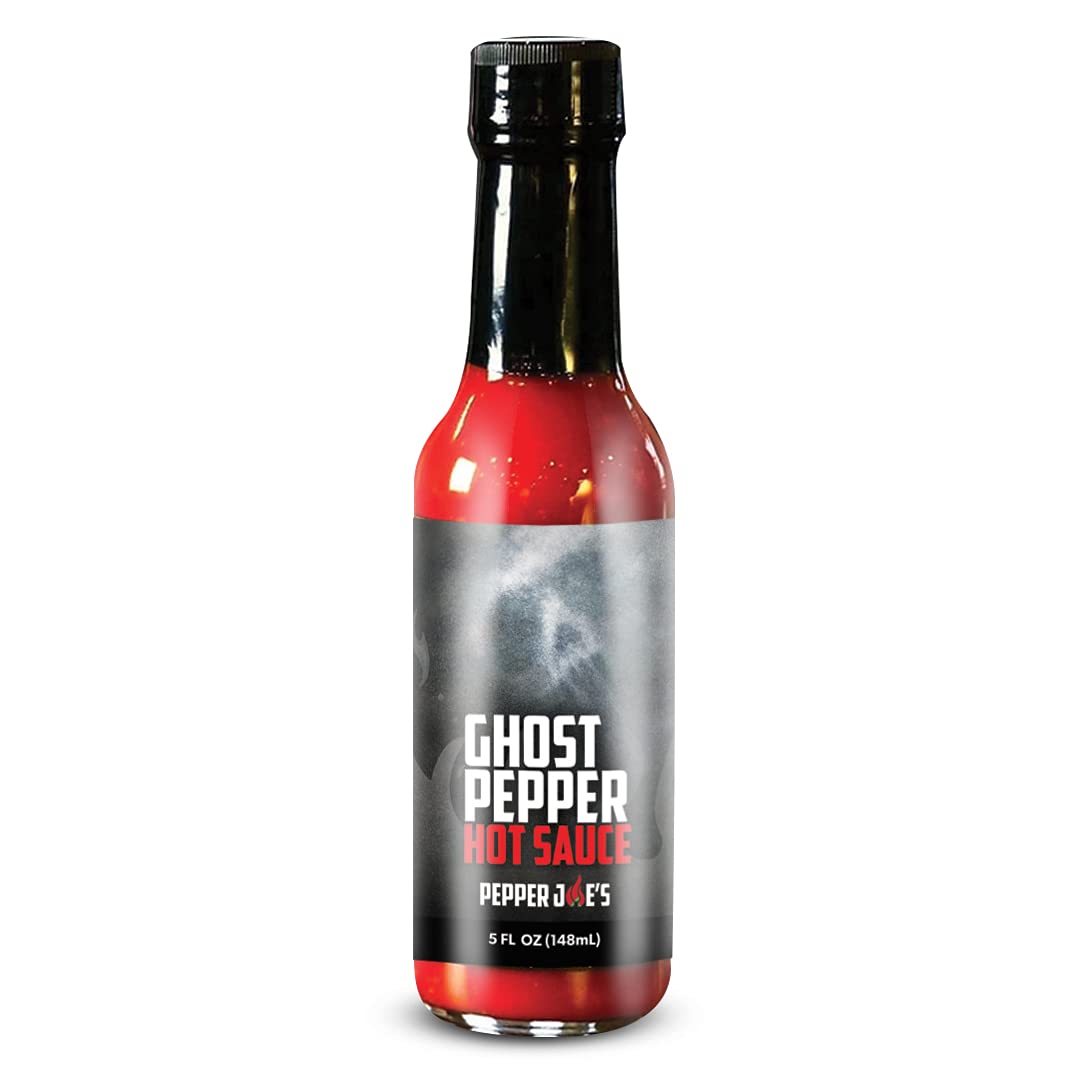 Pepper Joe’s Ghost Pepper Hot Sauce - Gourmet Bhut Jolokia Sauce with Fresh Ghost Chilis for Mouth Burning Heat and Flavor