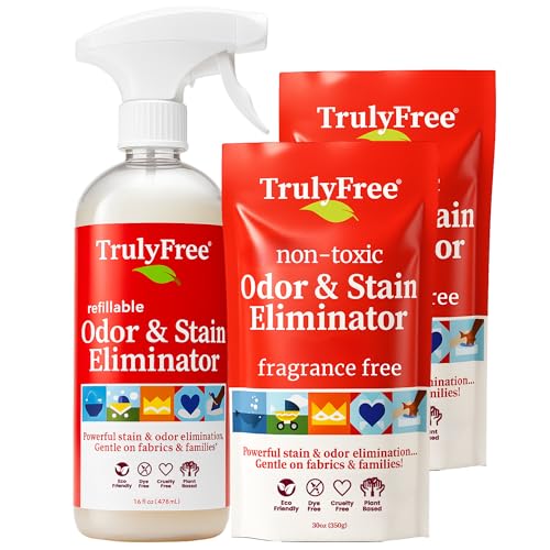 Truly Free Multi-Purpose Odor & Stain Eliminator, Pet Odor Eliminator for Home & Stain Remover for Carpet, Couch, Rugs & More, Upholstery Deodorizer