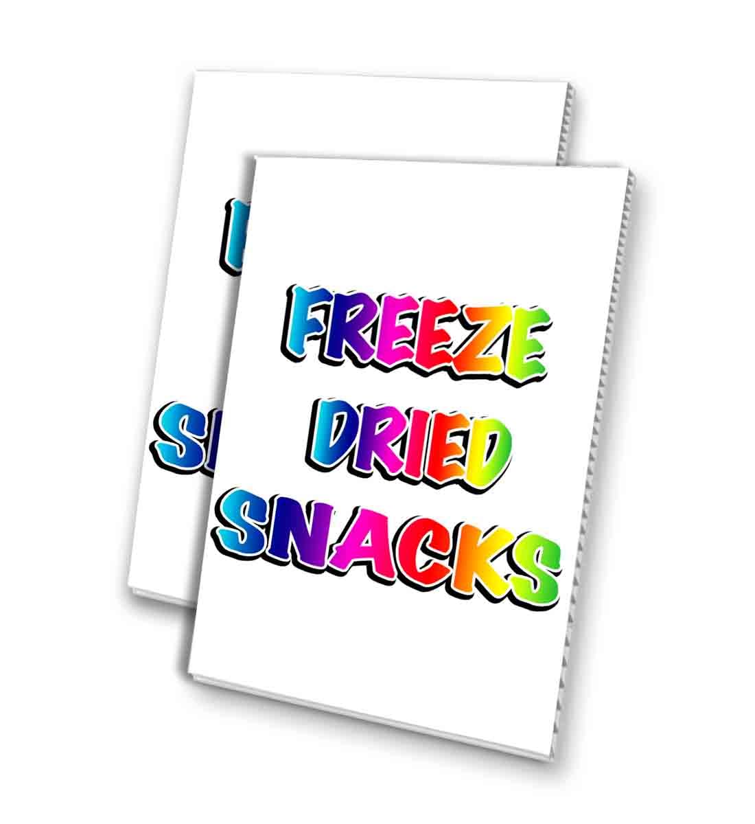Freeze Dried Snacks (24" X 36") 4mm Corrugated Plastic Panel, Graphics Applied to 1 Side (Pk of 2) | Fair Food, Desserts, Sweets, Treats