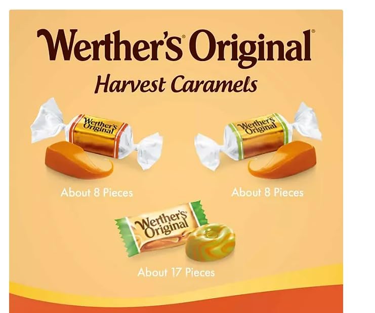 Werther's Original Harvest Caramels Assorted Candy, 28 Ounces.