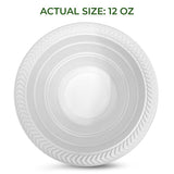 Betta 12 Oz Disposable Plastic Soup Bowls, White, 800 Count, Bulk Case for Schools, Breakrooms and Cafeteria, Microwave Safe (8 Pack Per Box x100)