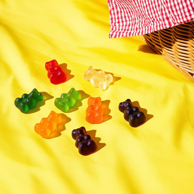 Gummy Bears, 1 Pound Bulk Bag Gummies, Assorted Fruity Flavors (Tangerine, Strawberry, Pineapple, Lemon and Blueberry), Gummy Chewy Candy for Kid's