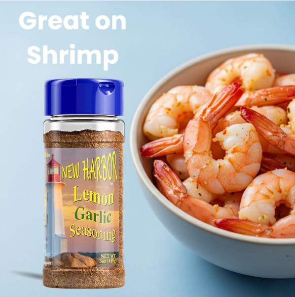 New Harbor Seasoning - Lemon Garlic | All Natural | High Quality Seasoning | Perfect for Grilled Fish, Shrimp & Wings | Made in America |