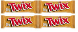 Arilon packs ofTWIX, Caramel Cookie Chocolate Candy Bar, Full Size Bar, 50g per bar (4 full size bars)