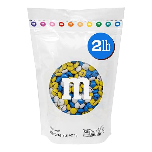 M&M’S Milk Chocolate Baptism for Boy Candy, 2 lb Bag of Bulk Candy with Printed Cross Clipart, Perfect for Christening Gifts, Cupcakes, Party Favors